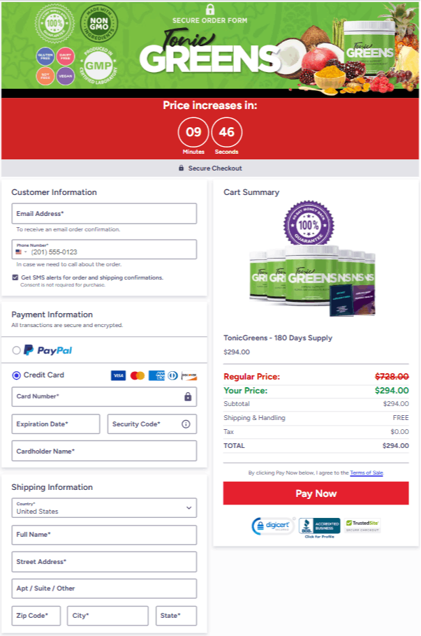 TonicGreens-buy-page